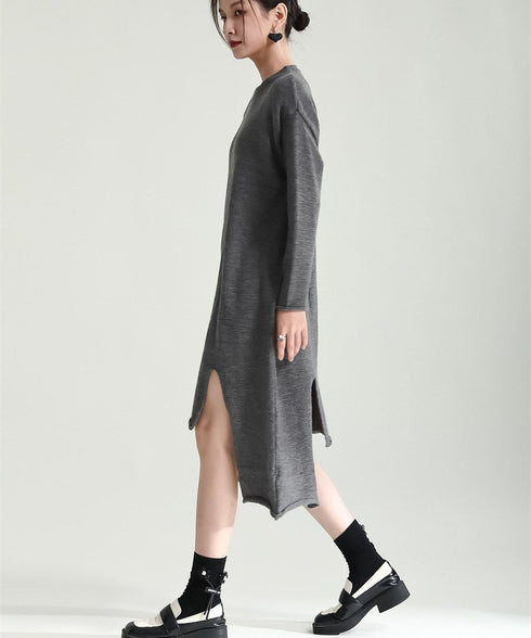 Slit Knit Dress & Poncho Co-ord